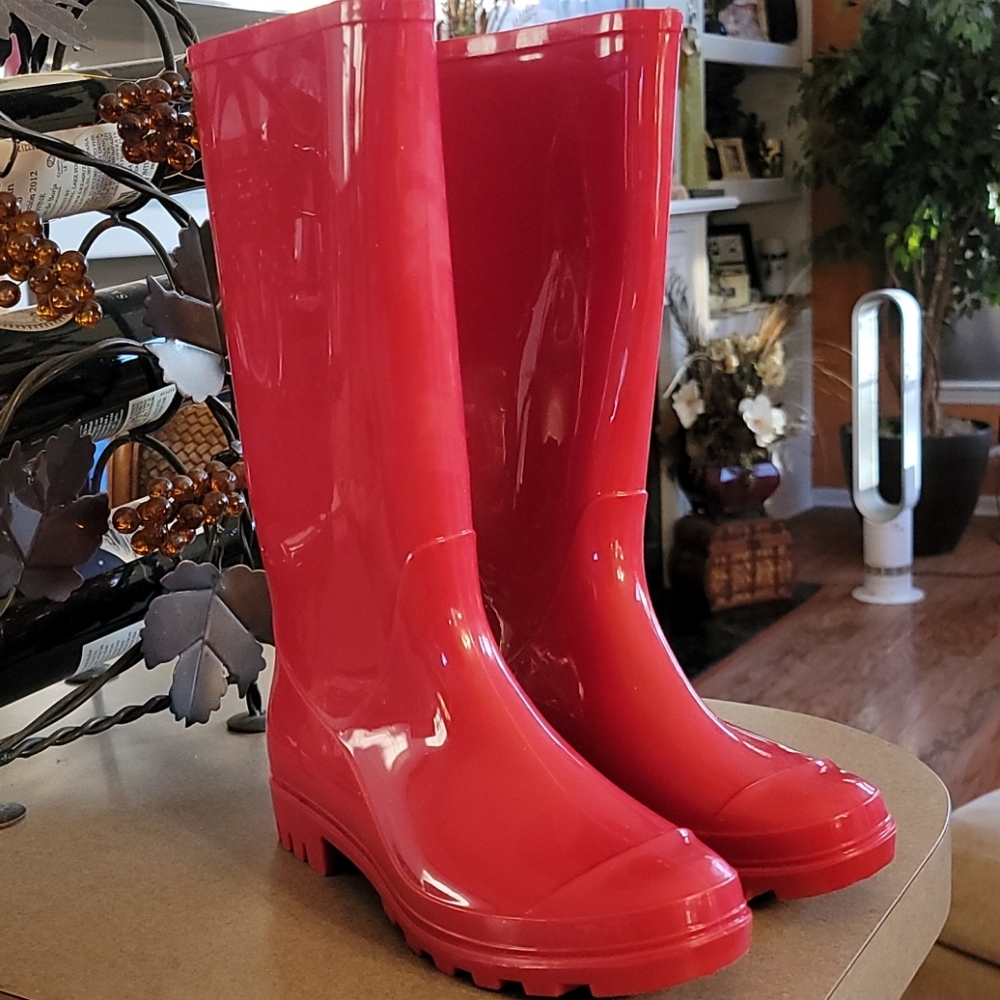 Red Rain Boots